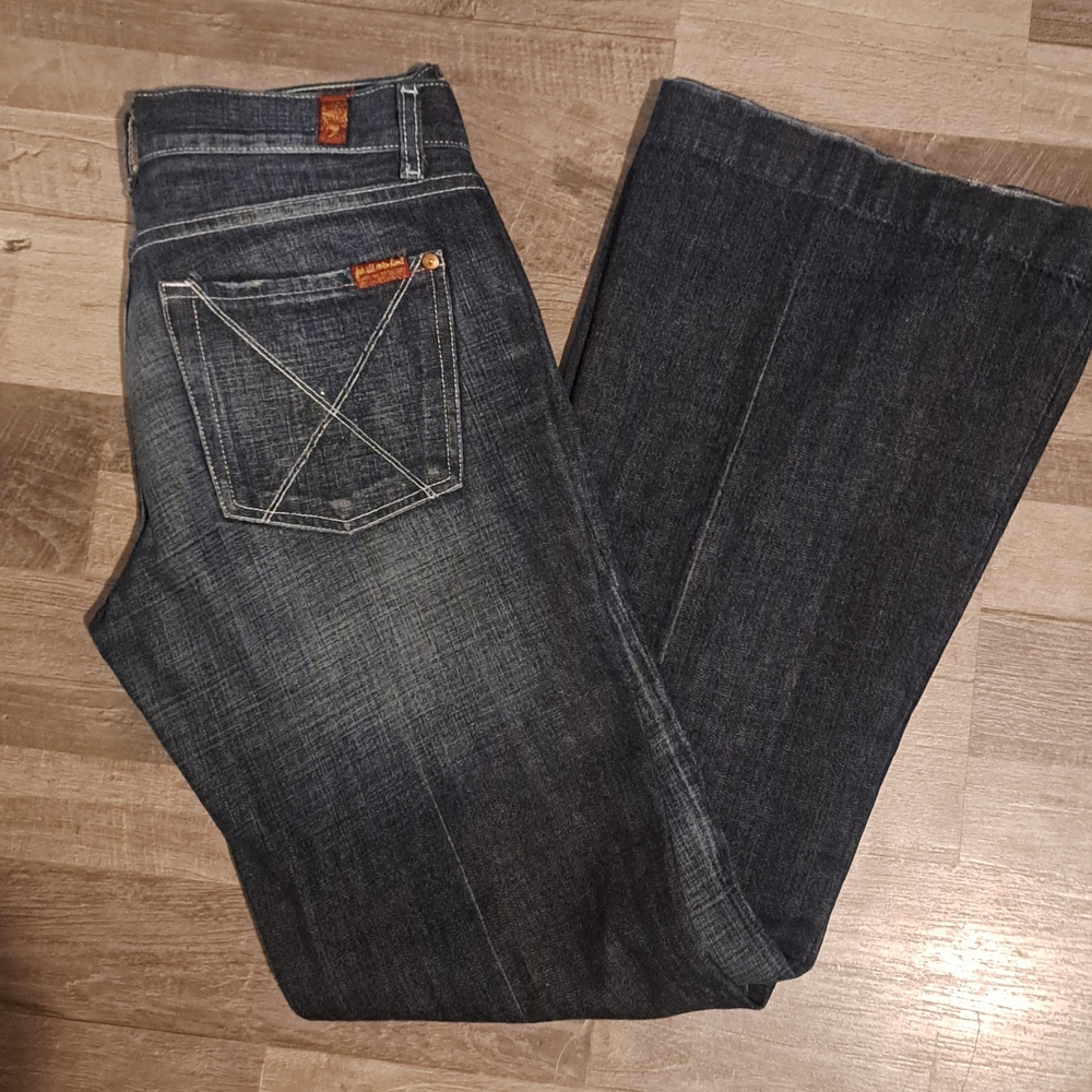 7 For All Mankind Dark Indigo Boot Cut Jeans